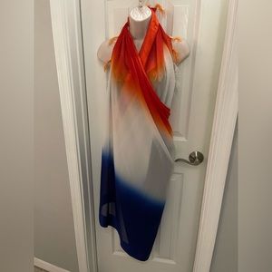 Leela Bikini Cover up orange/Red/White/Blue Sarong Multicolor 42” x 70”